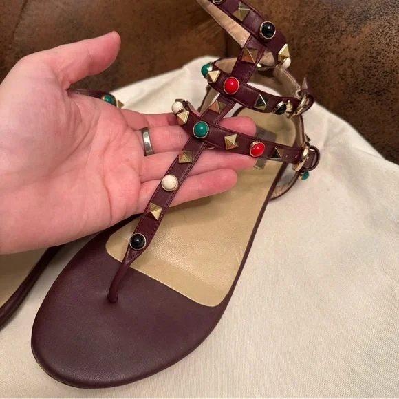 Studded Multicolor Sandals by Valentino Garavani size 39 runs small 38 - Picture 11 of 12